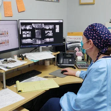 Dentist examine at village dental